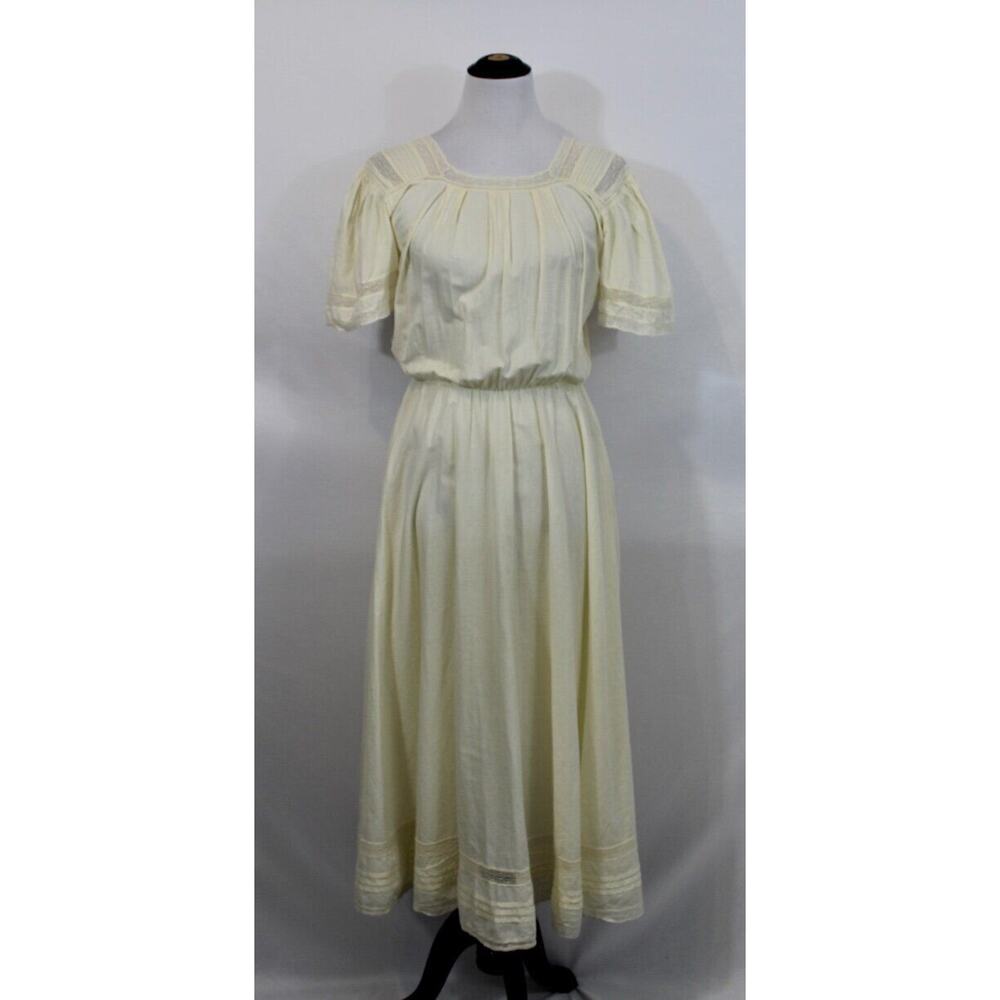 SOLER Sz XS/S Heidi Ivory Cream Short Sleeve Midi Dress